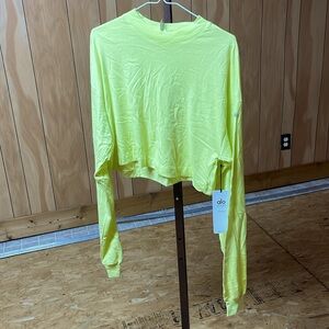 ALO Yoga Neon Yellow Long Sleeve Top